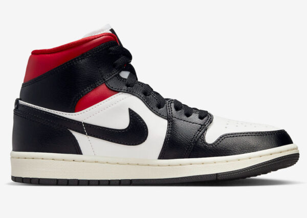 Wmns Air Jordan 1 Mid  Black Sail Gym Red  BQ6472-061