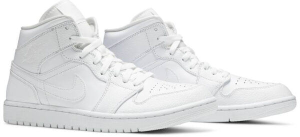 Air Jordan 1 Mid  Triple White  554724-130