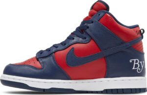 Supreme x Dunk High SB By Any Means Red Navy...